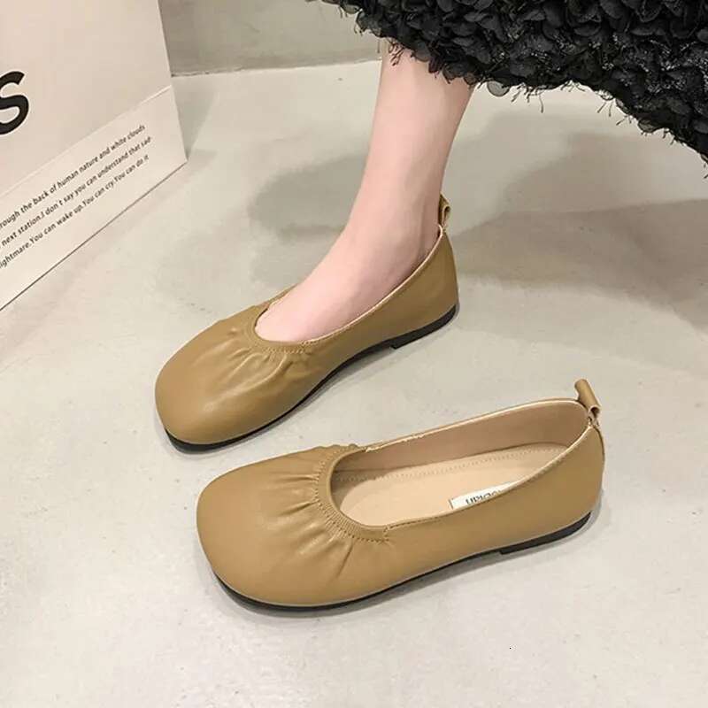 Genuine Spring Autumn Handmade Ballerina Loafers Comfortable Soft Leather Women Flats Shoes
