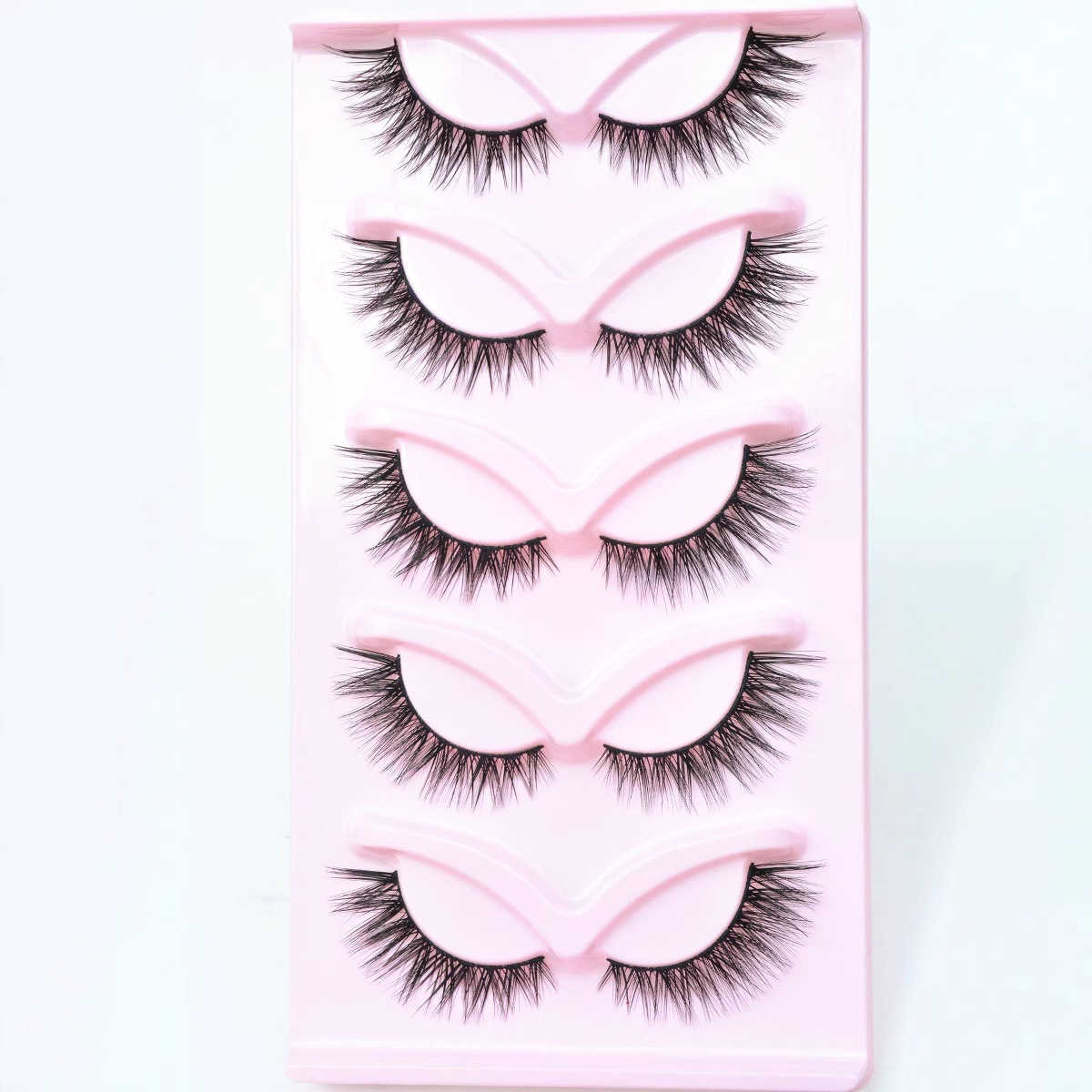 Five Pair Stage Performance False Eyelash Tail Thick and Exaggerated Curly Makeup Extension W250324