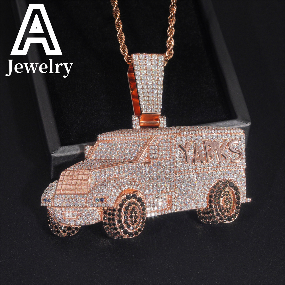 NEW ARRIVAL Car Pendant Hip Hop iced out Jewelry Camper Van 925 Moissanite Pendant