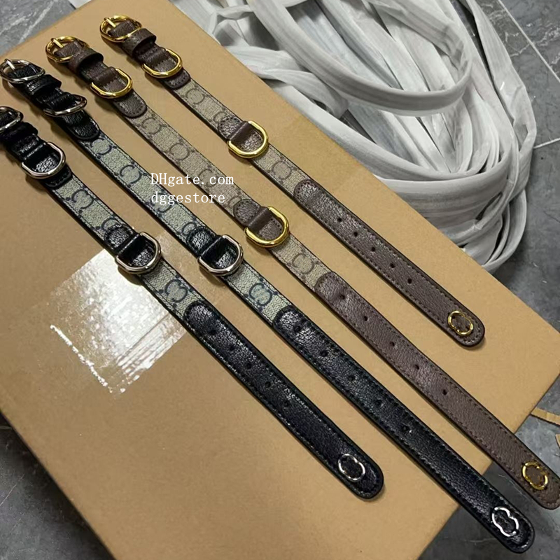 Designer Dog Collar Premium Dog Leash with Classic Letter Pattern Cute Dog Collars Luxury Style, Durable Pet Collars with Metal Buckle Safety for Puppy Small Dogs Y264
