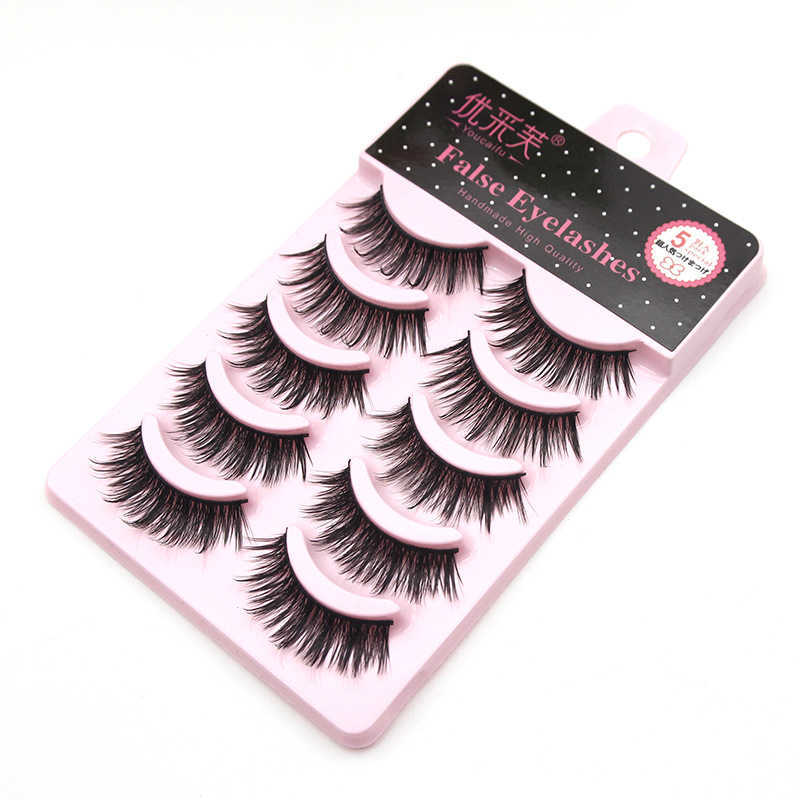 Fake eyelashes little devil exaggerated mixed race makeup black and hard meme stage thick and curly manga big devil eyelashes W250324