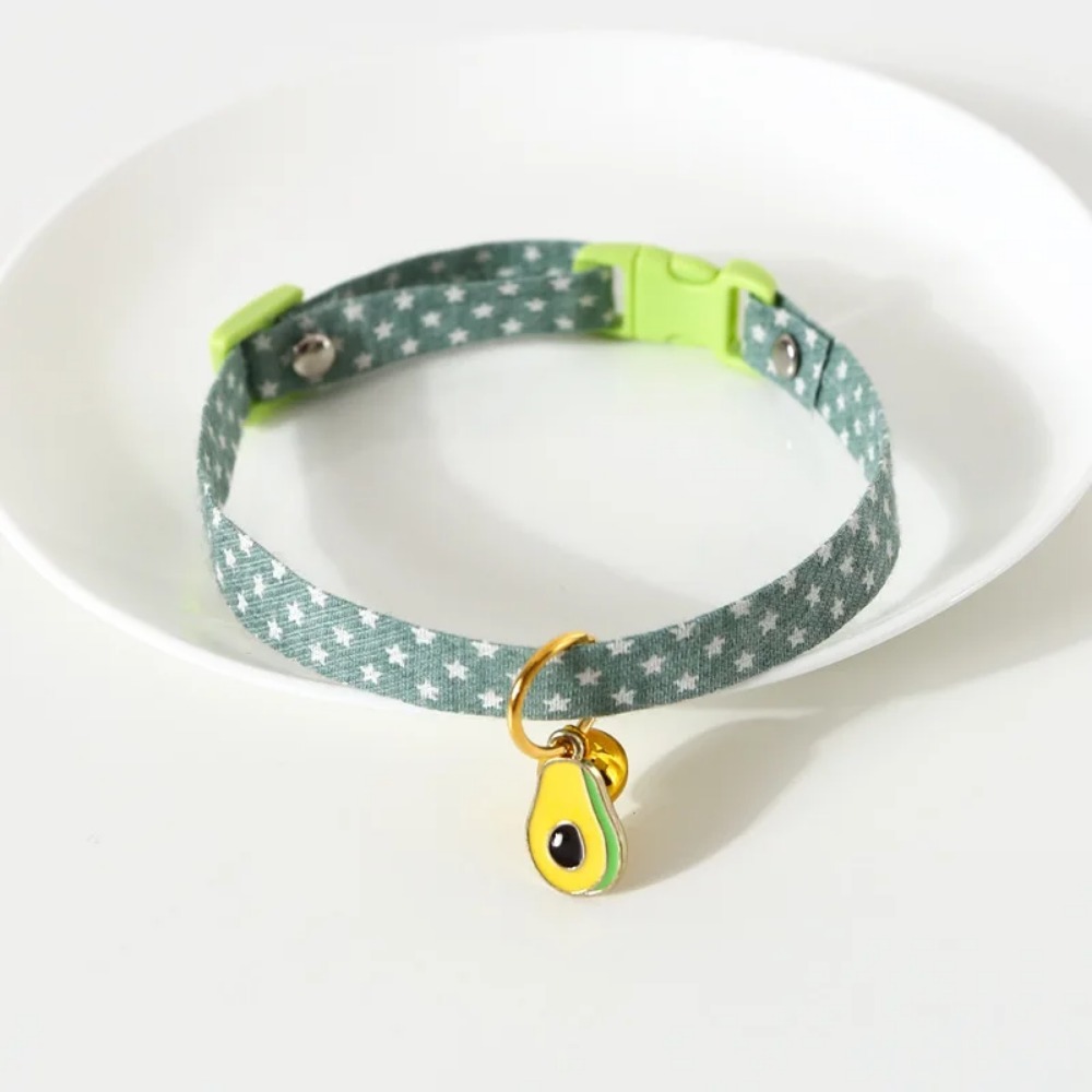 Fruity Avocado Pendant Dog Collar for Small Dogs Pet Cat Collars with Bell Cat Accessories Pet Supplies
