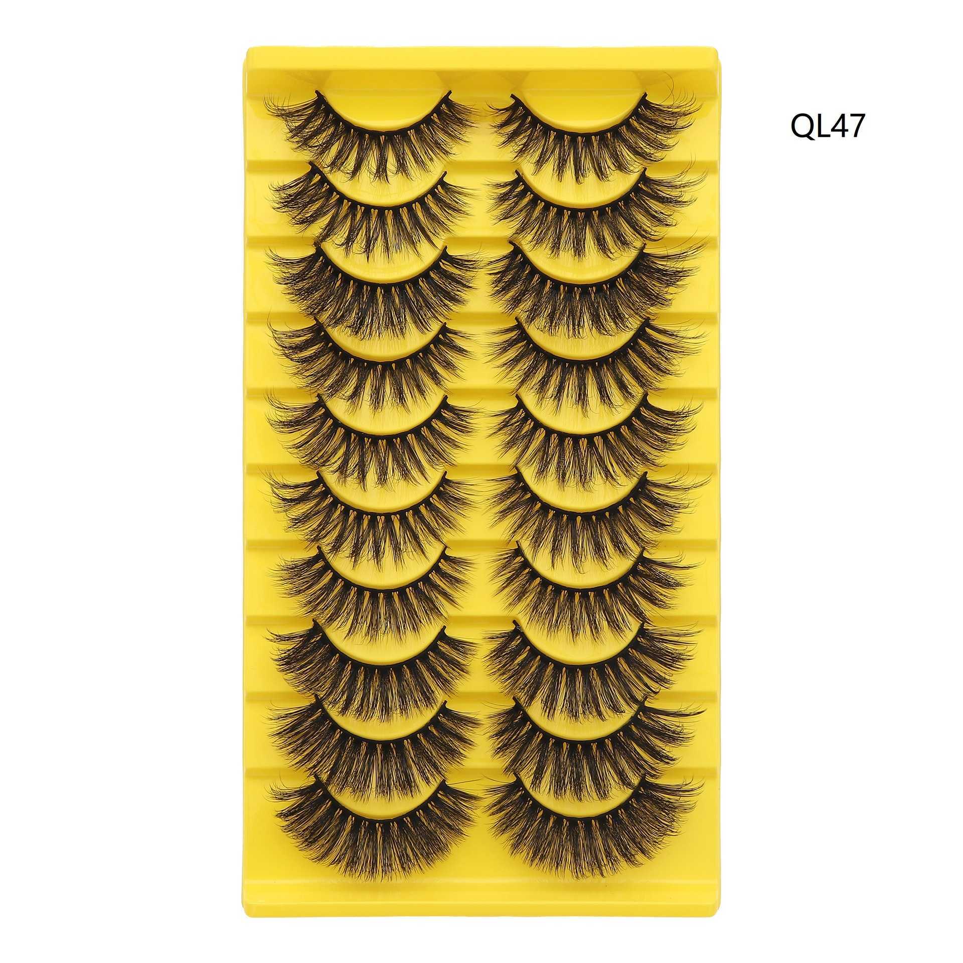 Ten Pair 3D Synthetic Fiber False Eyelash New Product Thick and Exaggerated Natural Curling Eyelash W250324
