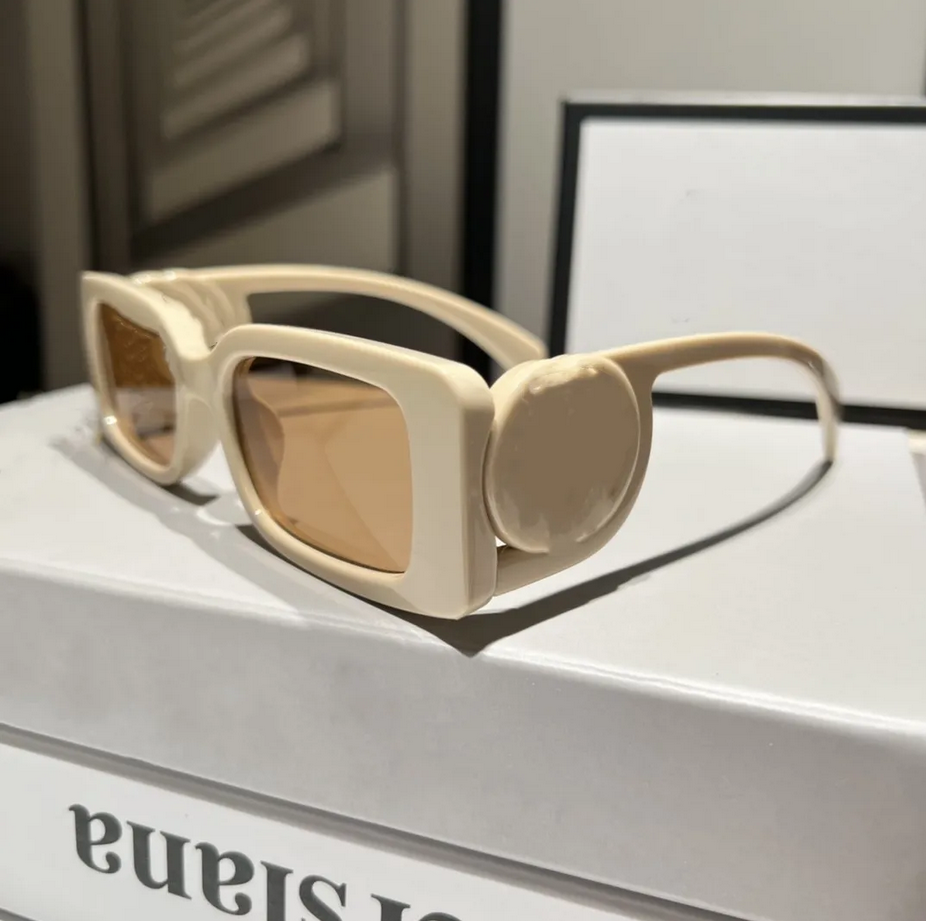 Sunglasses for Women and Men Model 1325 Rectangle UV400 Protection - High Quality Square Frame with Case Z260306