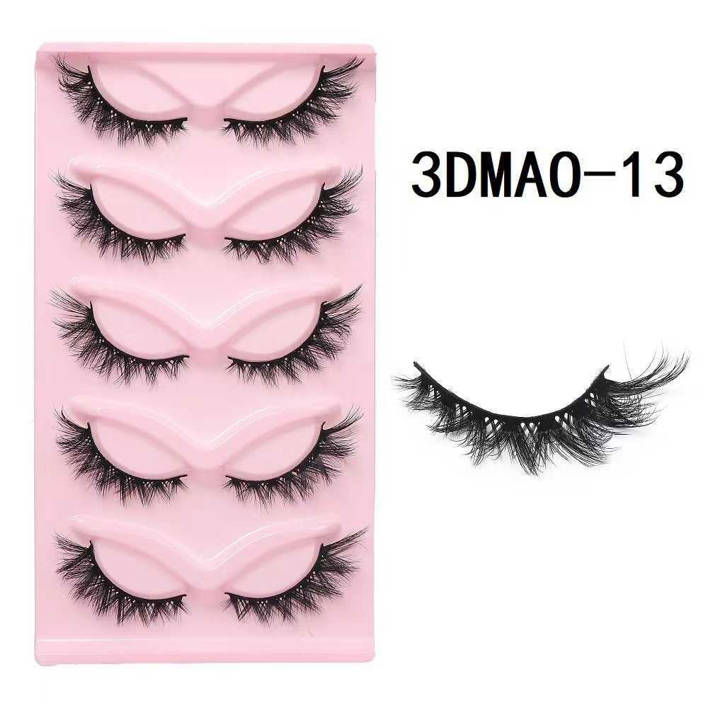 5 pairs of cats eye thick V small flower curl cross style fox false eyelashes COS mixed blood female group eyelashes W250324