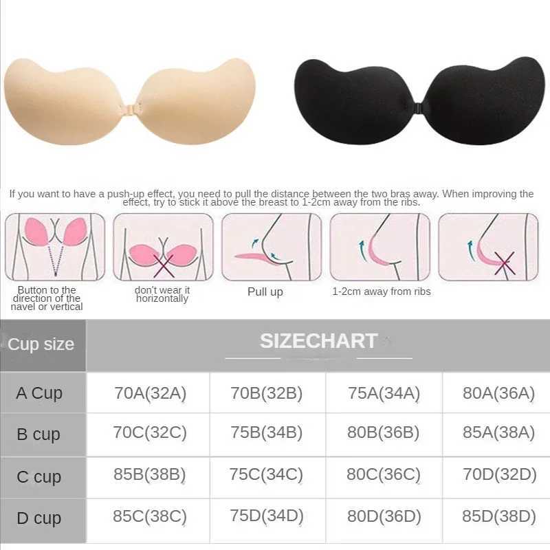 Reusable silicone bust padded cover stickers mango breasts self-adhesive invisible bra lifting strap push up strapless braXJ250324
