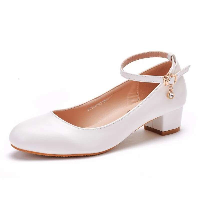 XIHAHA New Fashion Women Drill Sexy Dance Full Dress Thin Woman Round Head Shoe White Marry Sandals with Single Shoes