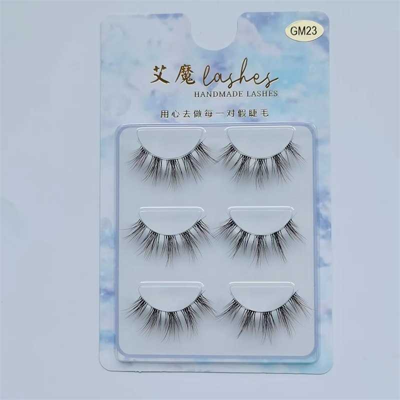 Transparent stem long thick false eyelashes black brown simulation Barbie eye makeup exaggerated styling can be segmented gm23 W250324