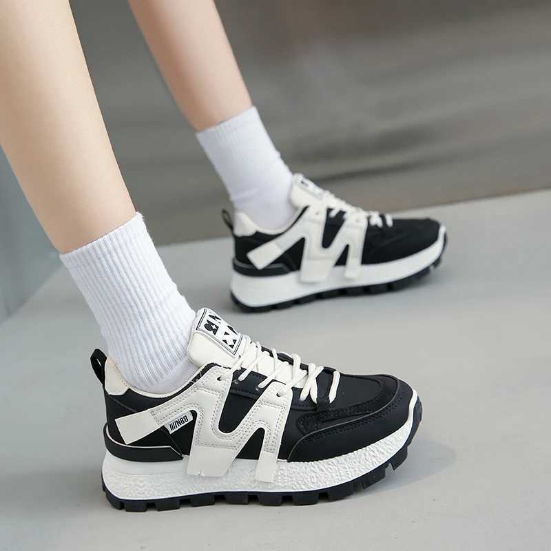 Womens sports shoe trend 2024 flat womens white shoes high-quality summer sports shoes round toe black womens Fi blow molded sports shoesXJ250324