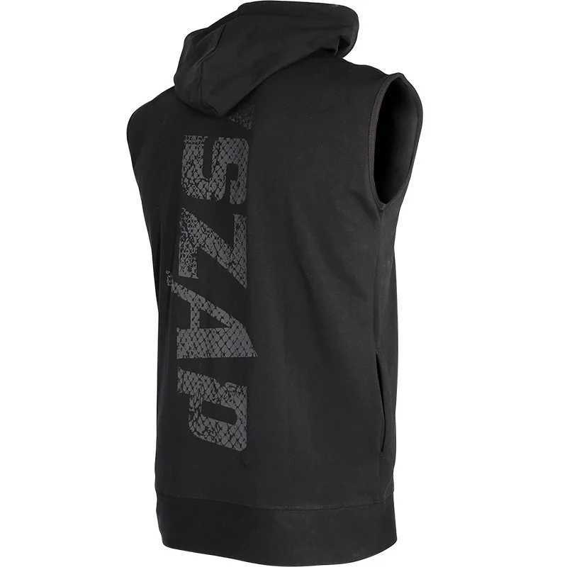 Vszap summer boxing training MMA sports jacket mens and womens fitness hooded sleeveless vest combat vest X2503241