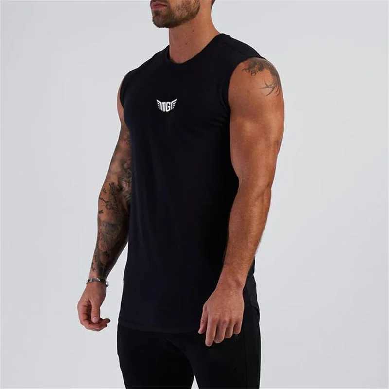 Summer compression fitness vest mens cotton fitness sleeveless T-shirt sportswear mens sportswear muscle vest X250324