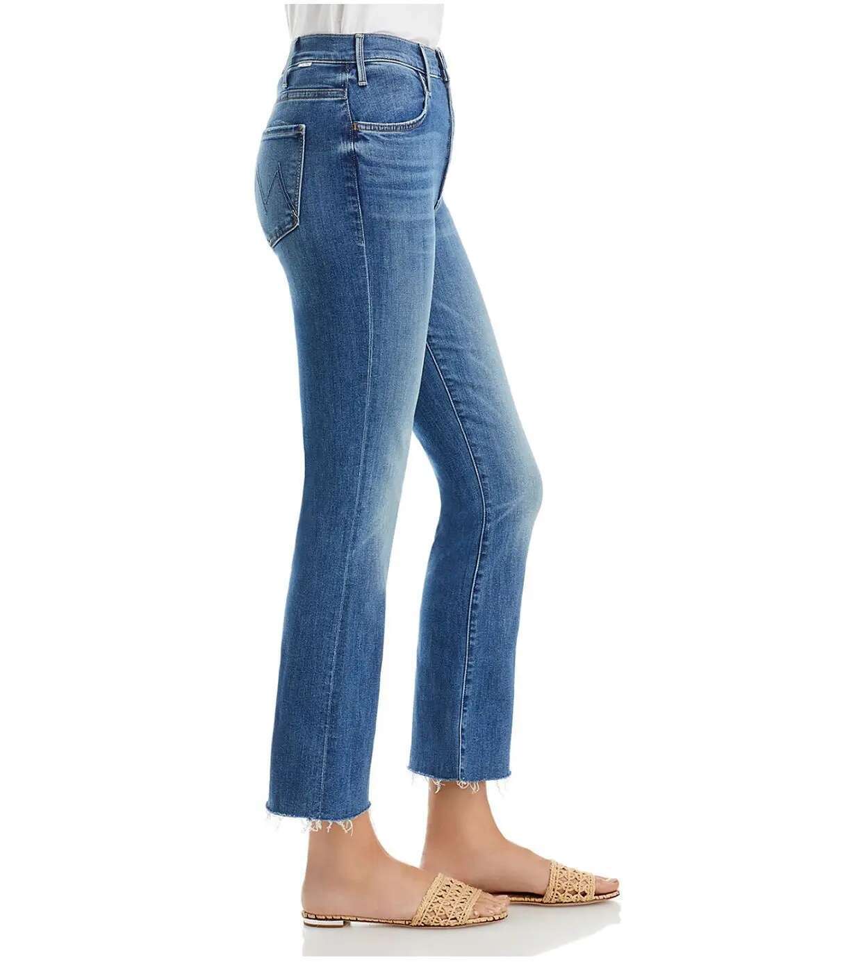 Quality MO Women's Stretch Flared Jeans High Waist Zipper Fly 2024 Fashion Female Denim Ankle-Length Pants