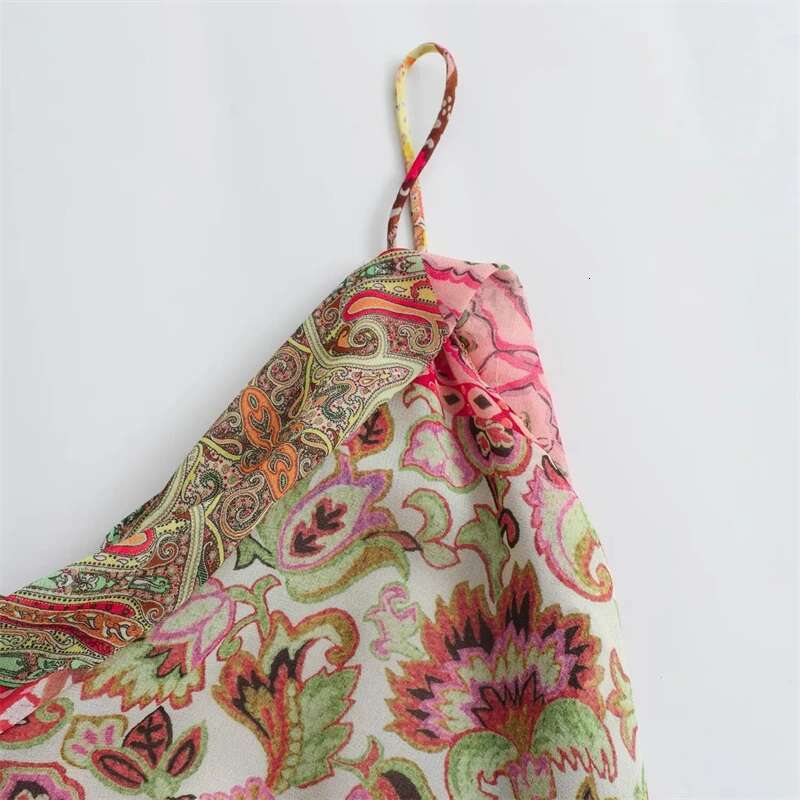 Women's Slip New Fashion Summer Patchwork Print Backless Dresses For Women Casual Chic Ladies Midi Dress