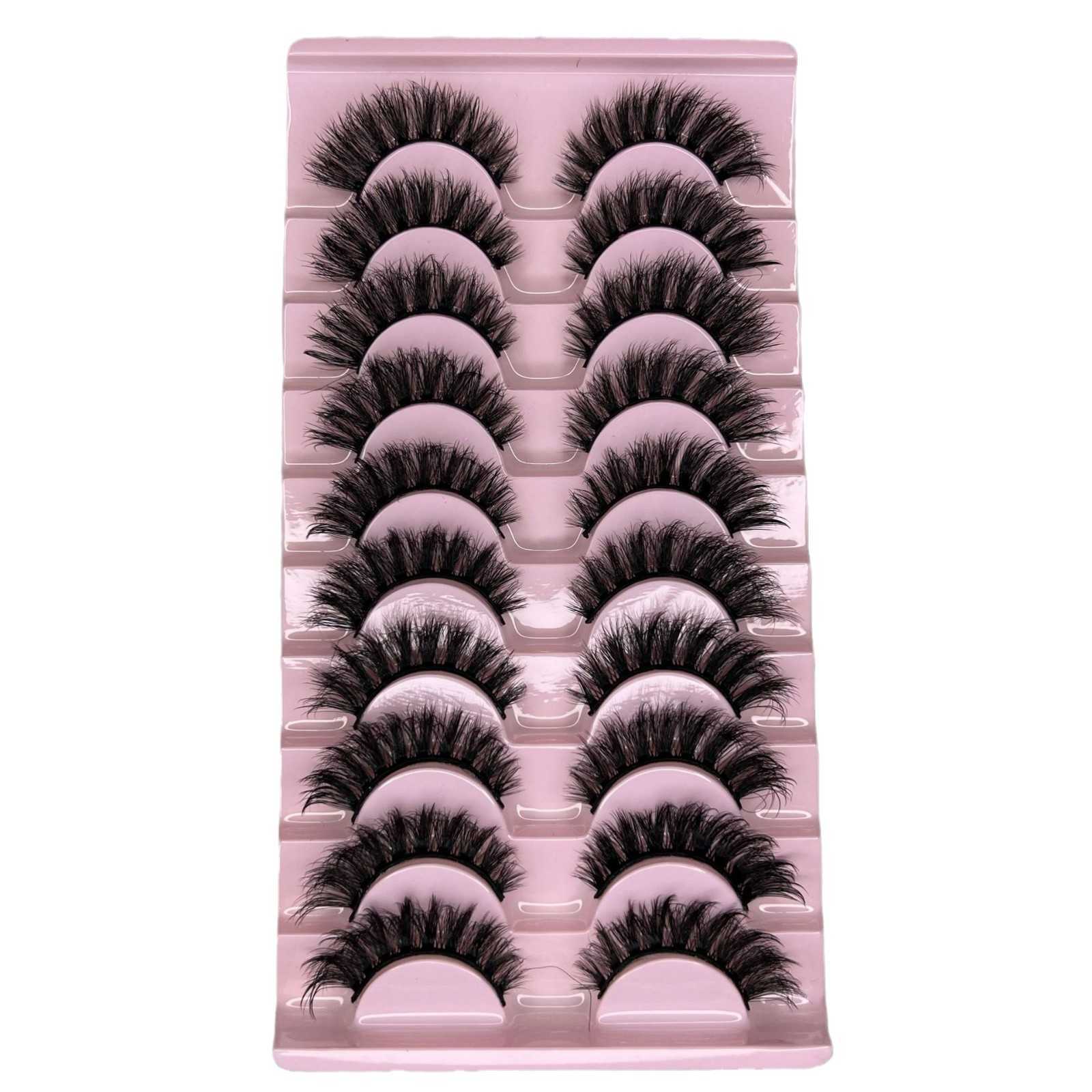 Dense eyelash 8D fried curly puffy false eyelashes multi-layer slender crossed mink like eyelashes W250324