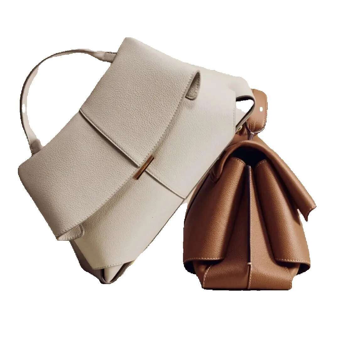Genuine Leather Smile Mokiki Pleated Design Single Shoulder Large Capacity Commuting Carrying Crossbody Bag