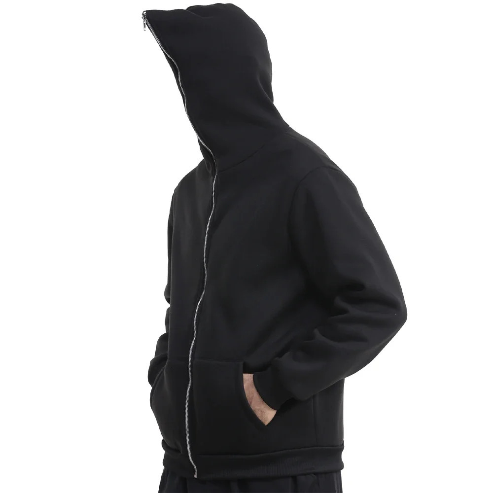 Autumn and Winter Polar Wool Jacket Full Zipper Open Collar Hoodie Harajuku Casual Loose Hooded Long Sleeve Sweatshirt Unisex Coat 250318Z