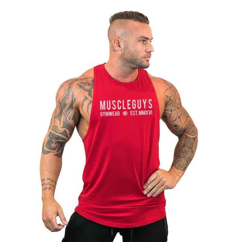 New summer gym clothing fitness vest mens fitness single sleeve cotton muscle vest X250324