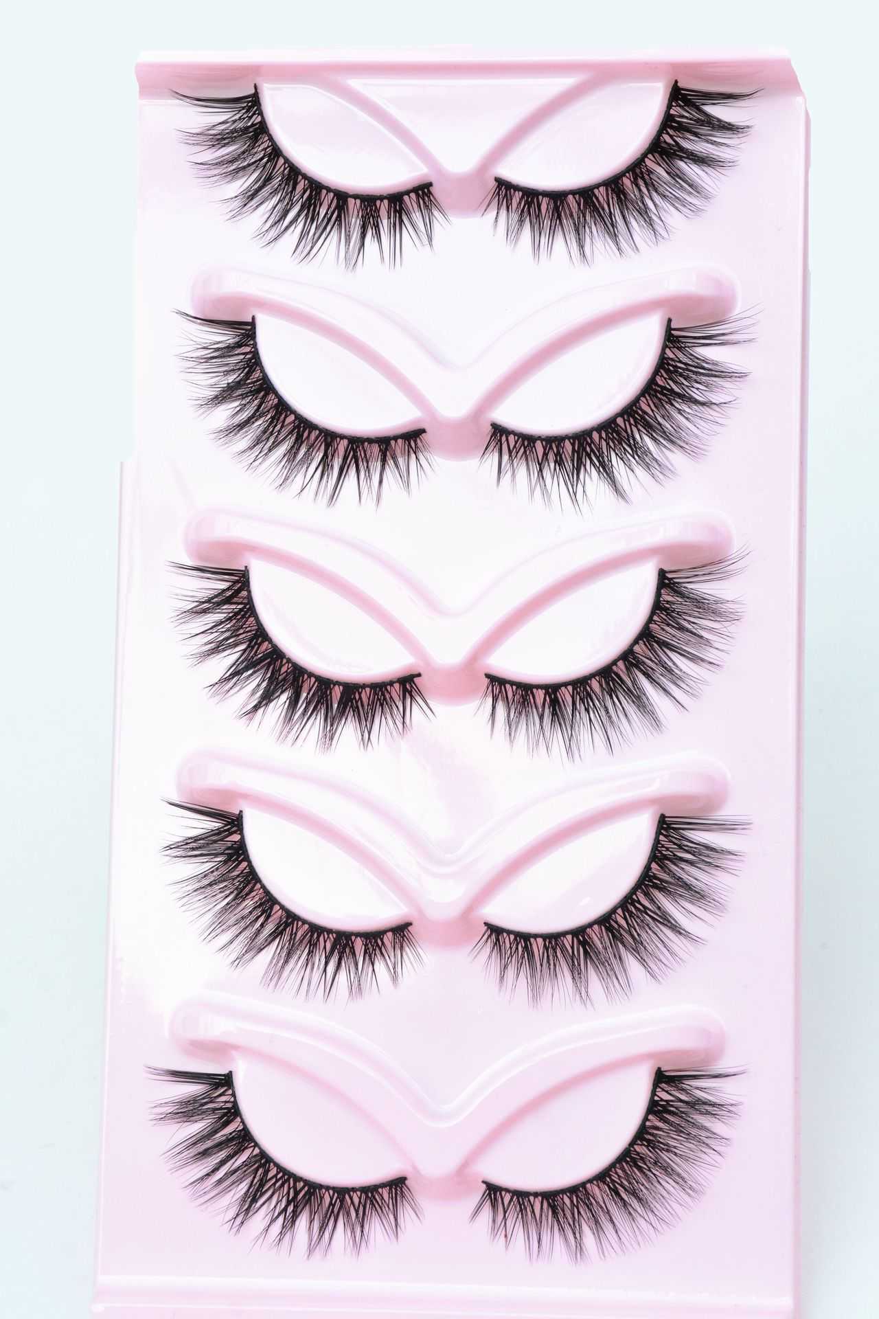 Five Pair Stage Performance False Eyelash Tail Thick and Exaggerated Curly Makeup Extension W250324