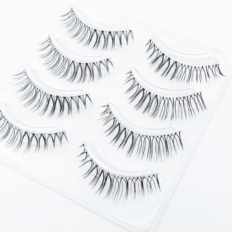 No3 sharpened false eyelashes four pairs of loaded natural nude eyelashes W250324