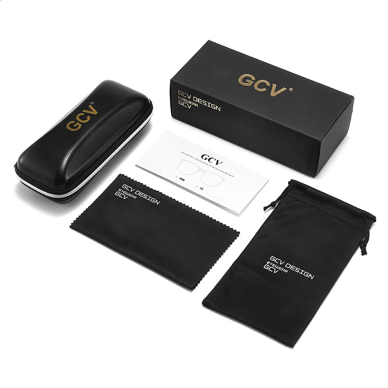 GCV Acetate Johnny Depp Men Women The Blu-Ray Computer Goggles Round Transparent Eyeglass Frame Blue Blocking Glasses 250319