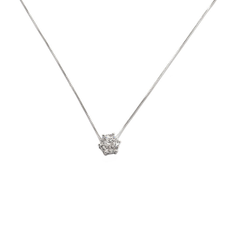 S925 silver single diamond necklace female Korean simple temperament flash diamond collarbone chain fashion pendant gift