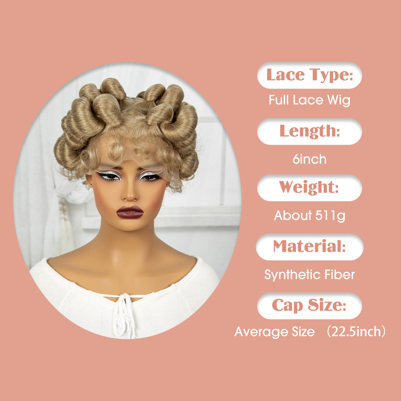 Honey Brown Color 6inch Transparent Full Lace Braided Wigs Short Cute Handmade Bantu Synthetic Braided Lace Wigs Knotless Braids Wig