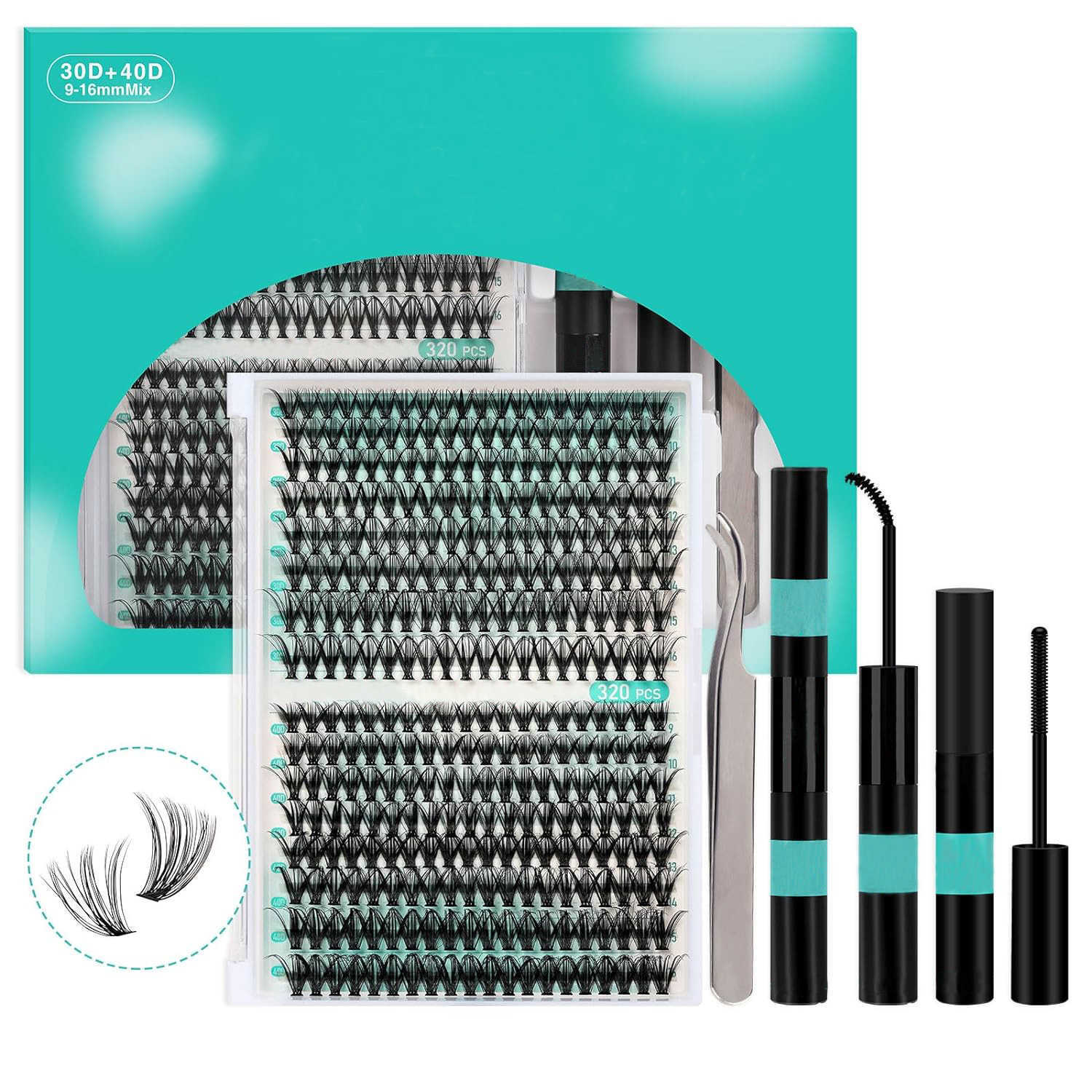 DIY eyelash set four piece segmented false eyelash set self grafting eyelash set box W250324