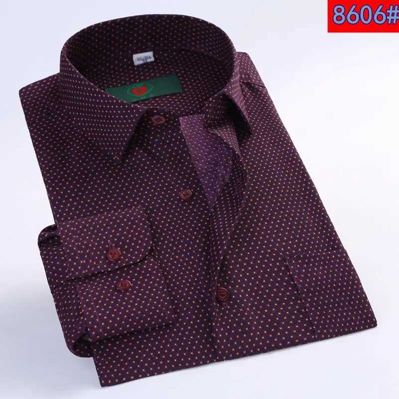 Mens floral print long sleeved loose plus size business casual Camisia formal mens Korean clothing mens social shirt X250324