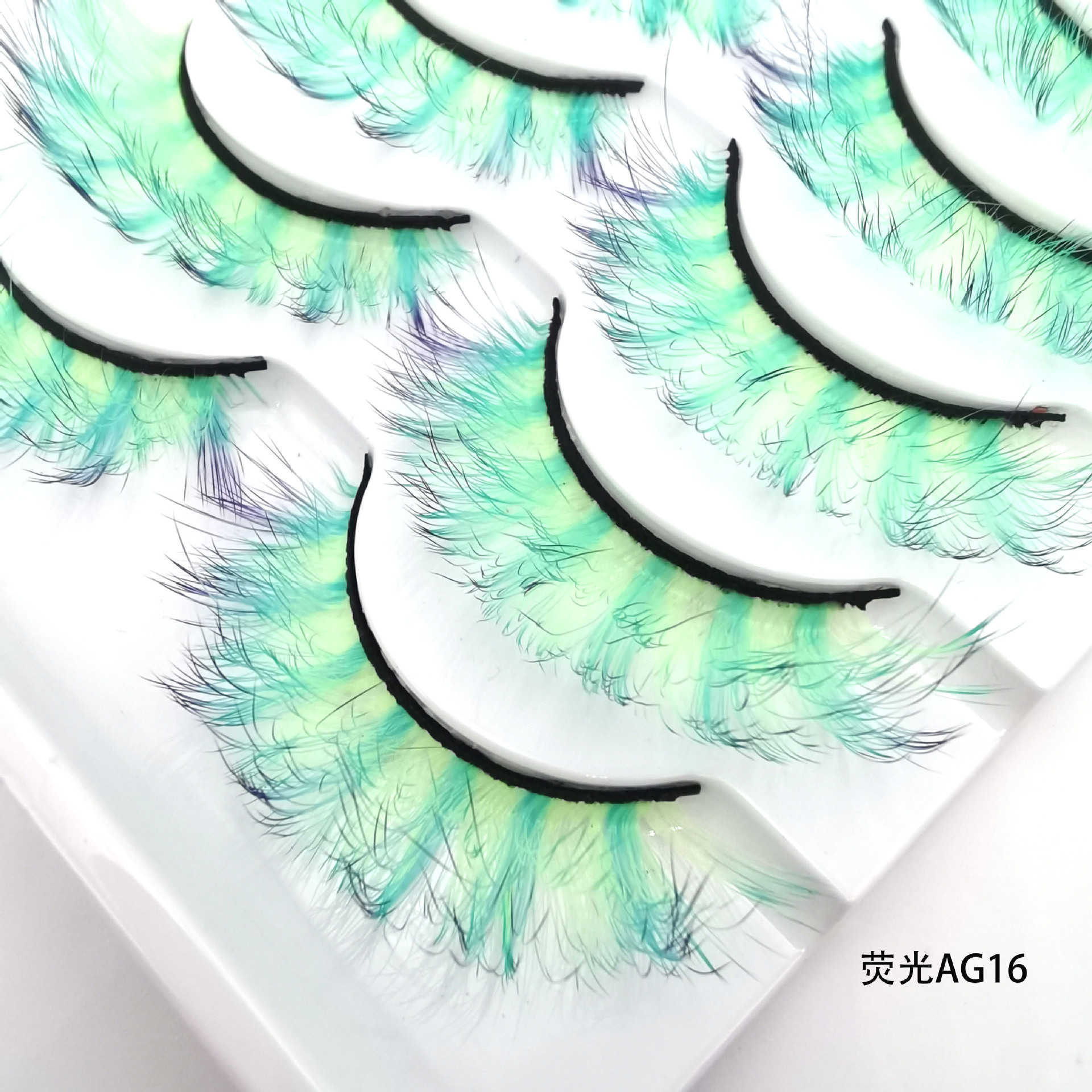 New Gradient Color 5-Pair Natural Stage Makeup Thick False Eyelash 3D Eyelash W250324