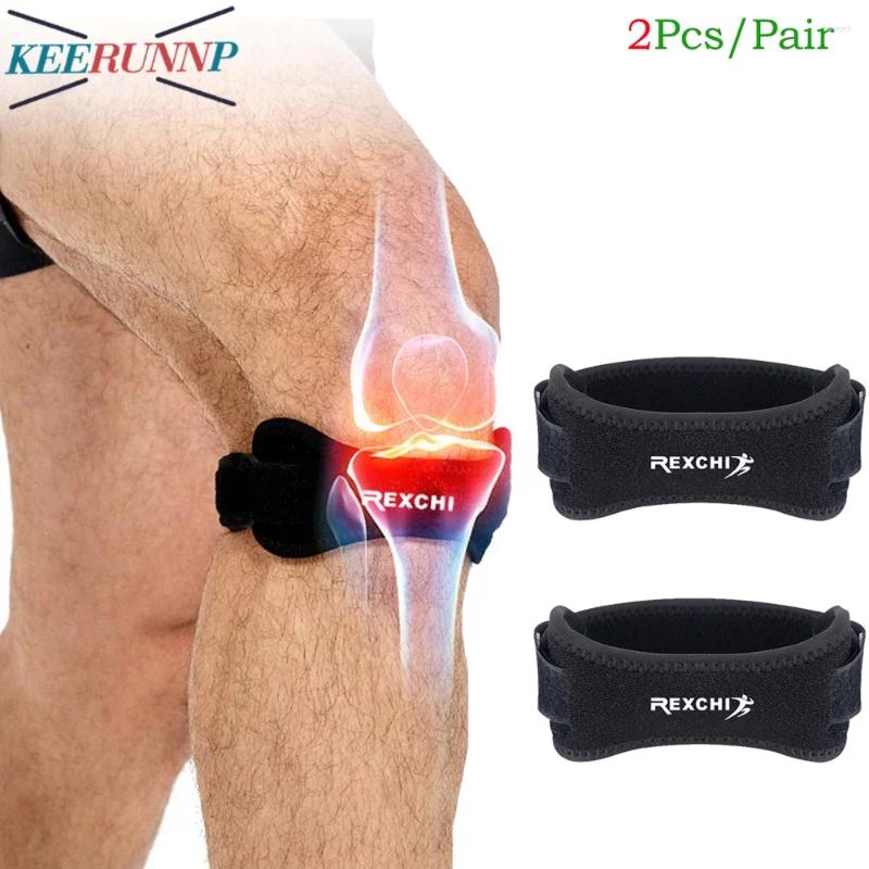 Knee Pads 1Pair Support Patella Straps Fully Adjustable Tendon Braces Band - Pain For Running Arthritis Jumper Basketball Sports