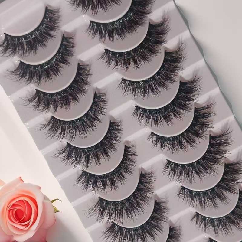 10 pairs of explosive hair messy eyelash curl naturally thick and three-dimensional false eyelashes W250324