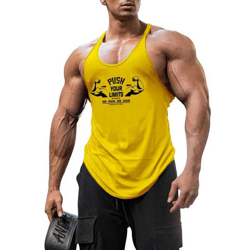 Mens new gym summer vest brand sports cotton muscle running single set clothing fitness training sleeveless vest X250324