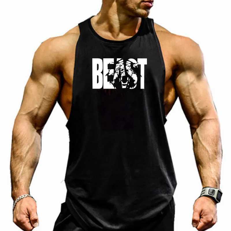Mens fitness vest sleeveless fitness shirt 2021 mens running vest cotton sports tank top mens clothing X250324