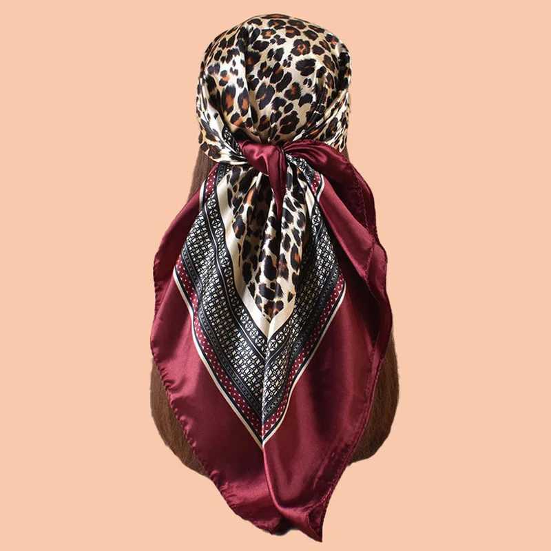 Luxury leopard print with scarf silk satin headband wristband necklace shawl bag Fem bandage X250324