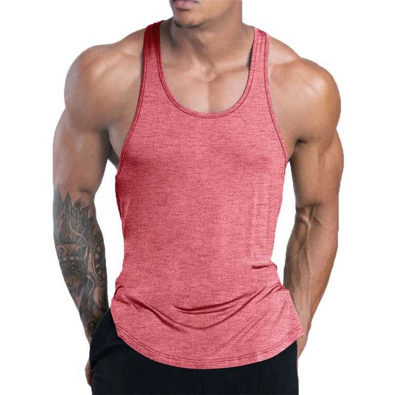 Mens fitness vest summer fitness training underwear running vest quick drying elastic loose sports vest mens top X250324