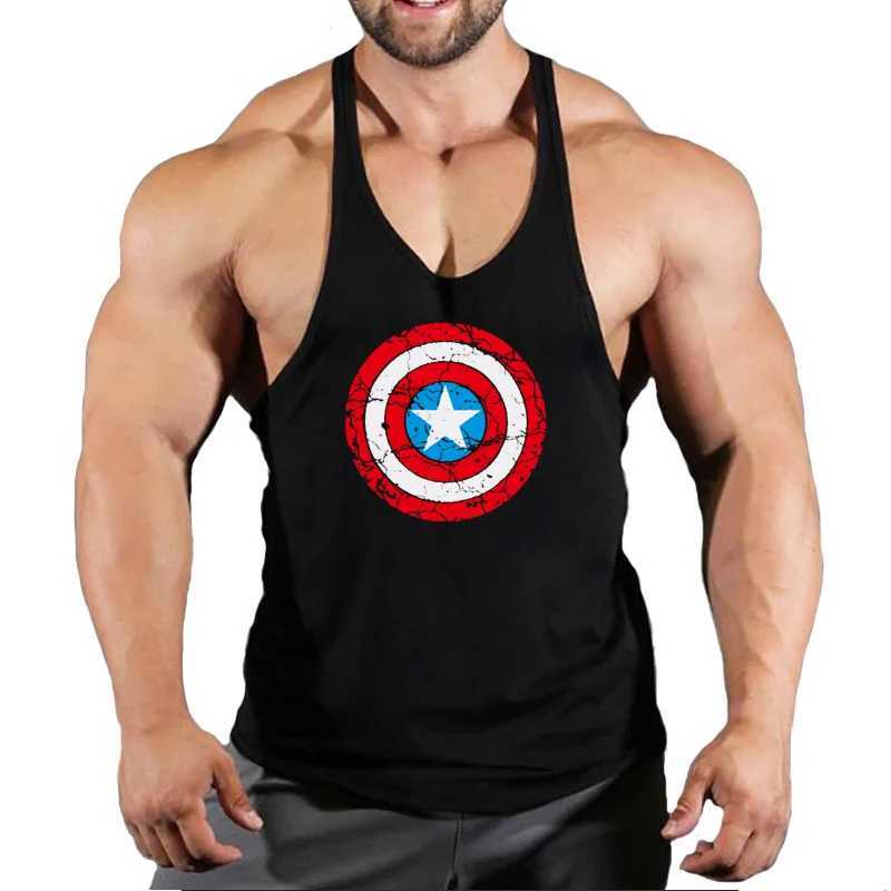 Summer fashion trend fitness vest mens fitness gym clothing fitness printed cool shirt running casual comfortable vest X250324
