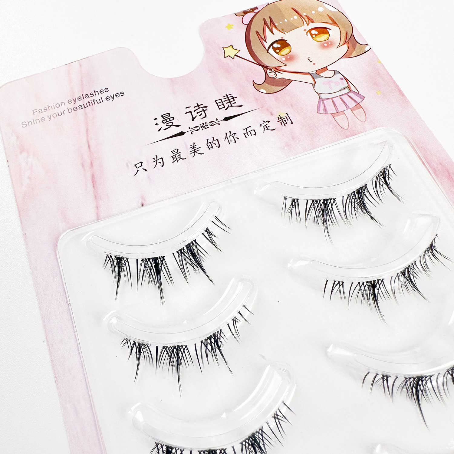 Light Mixed Blood Little Devil False Eyelash Full Thick Segmentable COS Grafted Eyelash Long Style Five Pair W250324