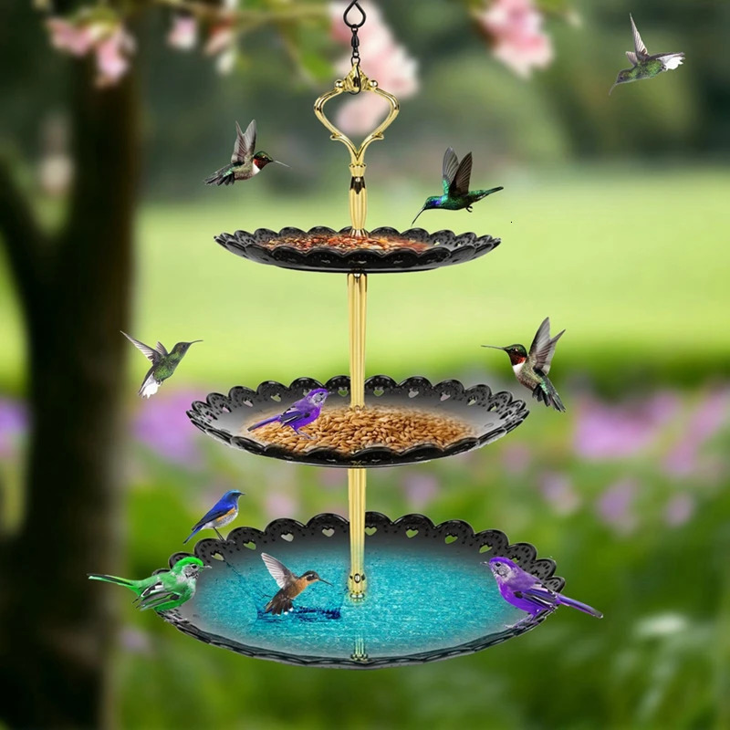 Supplier of 3layer plastic suspended birdhouses yard farm feeders and hummingbird for outdoor garden decoration 250320
