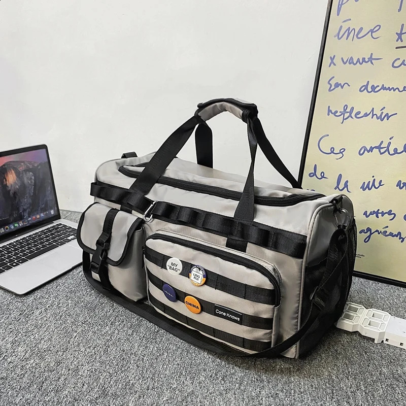 Large Capacity Nylon Travel Duffle Bag Men and Women Waterproof Sports Backpack 250327