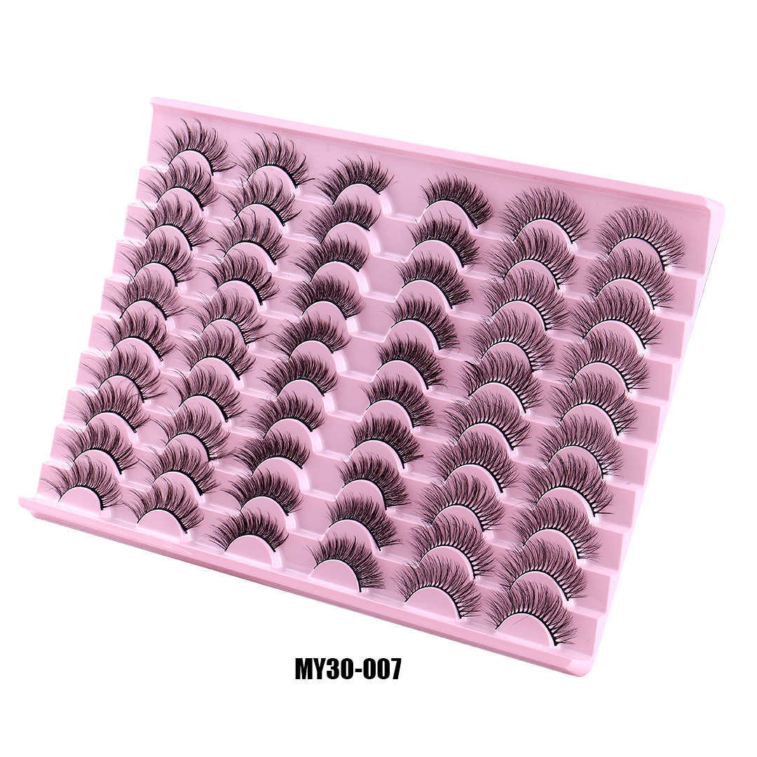 30 pairs of artificial fiber false eyelashes curled and thickened simulating natural eyelashes W250324