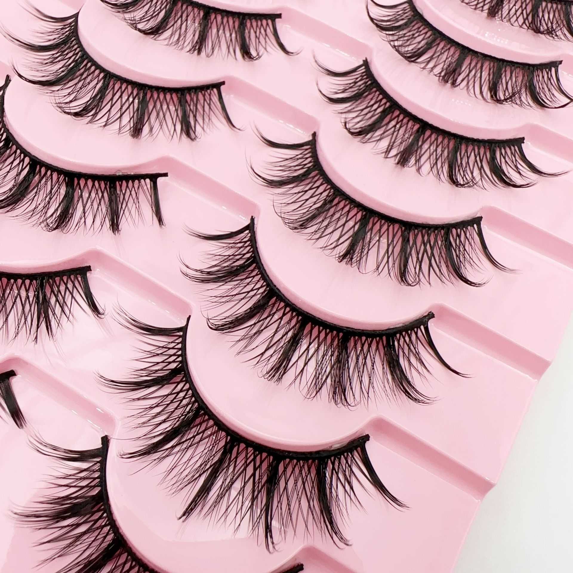 10 Pair Little Devil False Eyelash Internet Celebrity Natural Simulation One Piece Hard Meme Fox Eyelash Bridal Makeup W250324