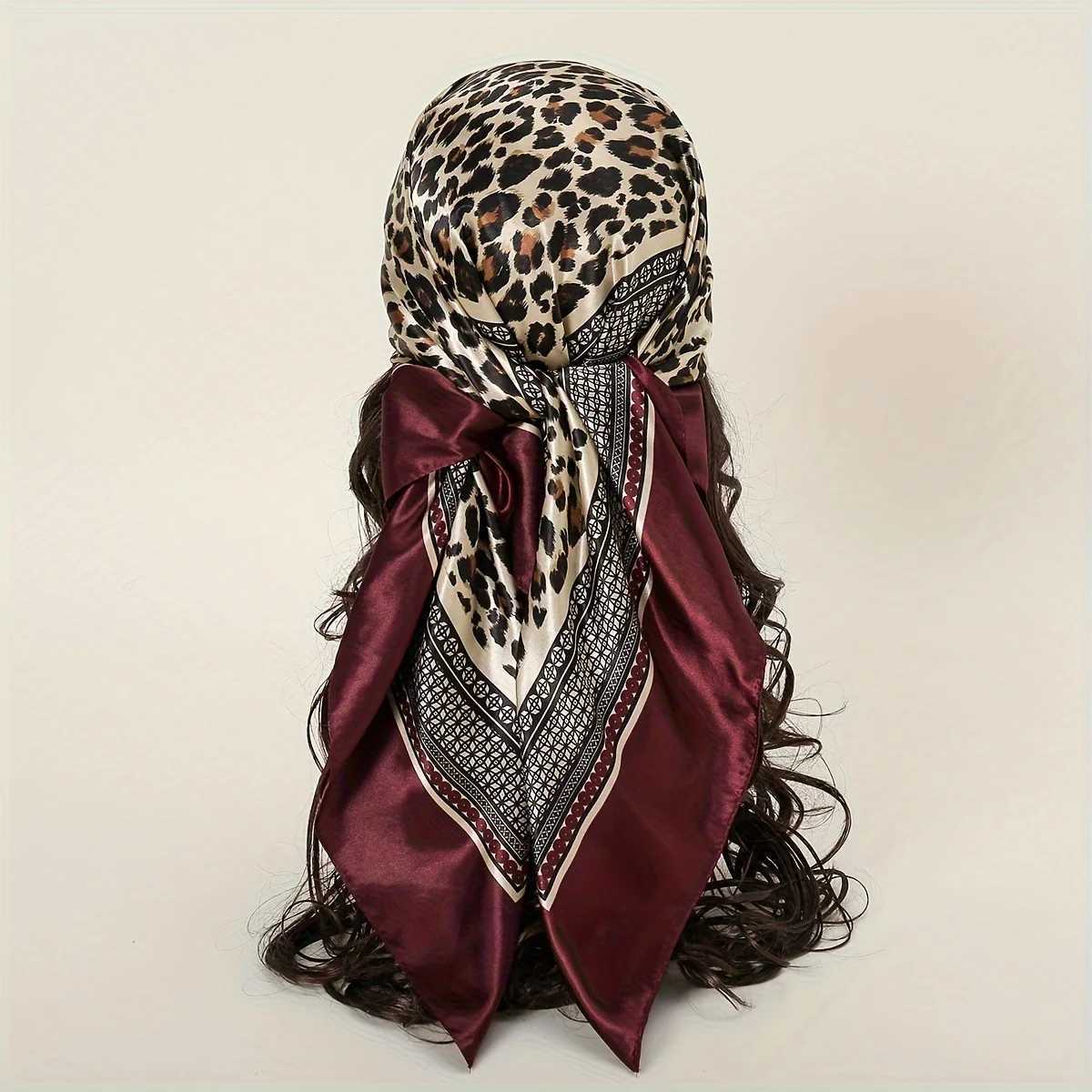 Leopard Print Square Shawls Four Seasons Popar Scarves Luxury Style Sunscreen Kerchief New 90X90CM Fabric X250324