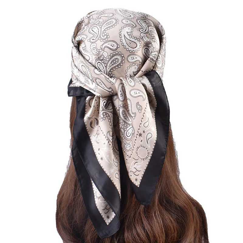 Luxury floral print Banda Wen Square scarf girl band accessories handle collar headscarf high-quality X250324