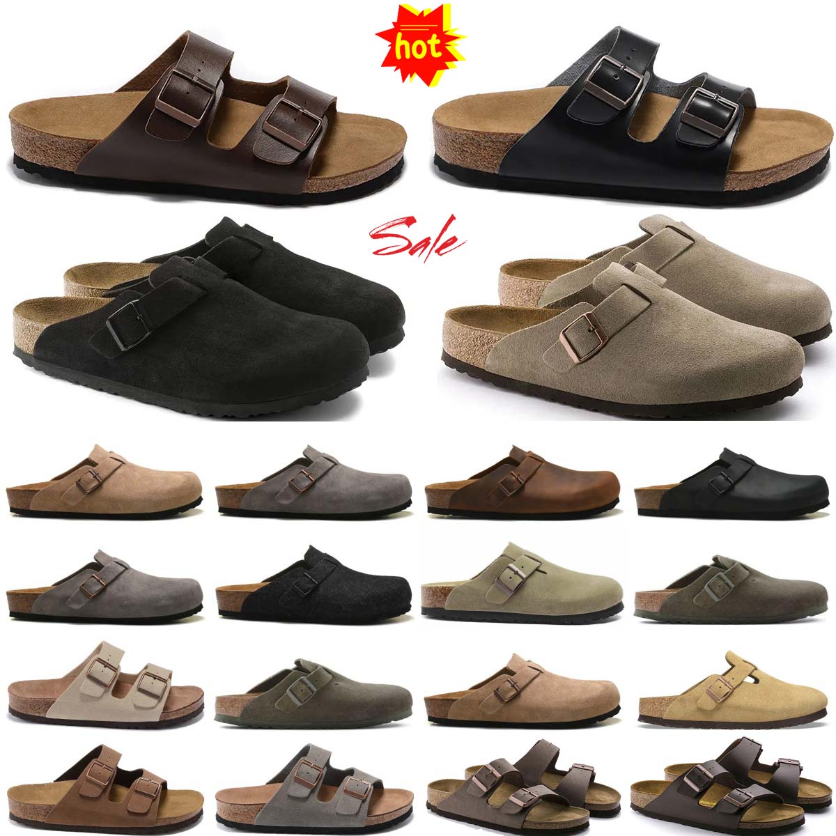 birkinstocksandals Clogs Slippers Clog Slides Beach Casual Shoes Suede Wood Brown Slide Navy Silver black Fit Mink Taupe white Pink yel5ua4#