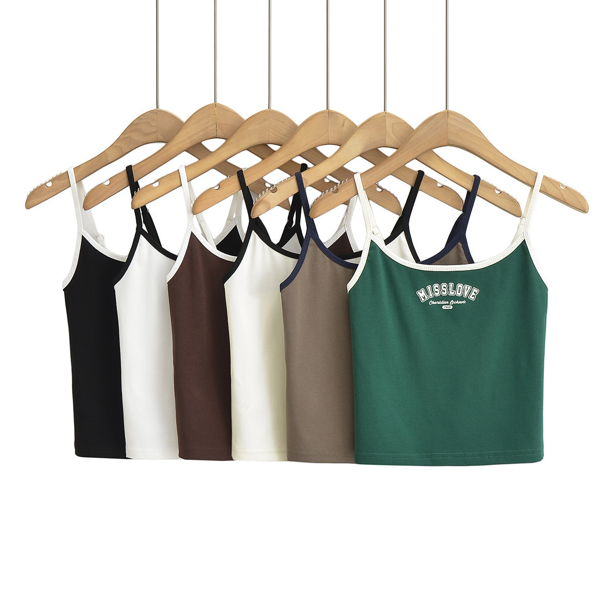 2025 Summer New Women's Contrasting Designer Sports Beach Top With Letter Print American Spicy Style Slim Fit Short Vest