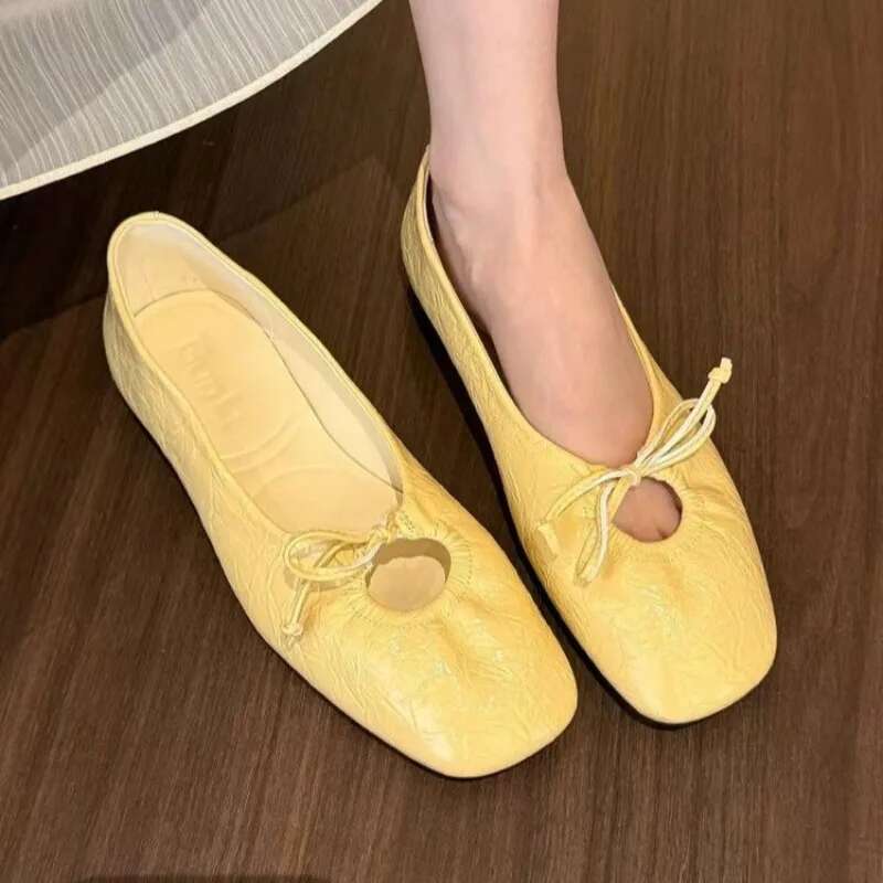 Fashion Butterfly-Knot Ladies Flat With Female Slides Silk Footwear Shallow Ballet Flats Dance Shoes For Women