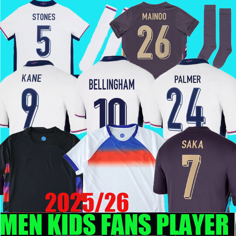 2024 2025 englands football shirt Bellingham PALMER Foden MAINOO 24 25 kane rice saka Soccer Jerseys Home Away camisa de futebol adult Men Kids kit uniform fans player