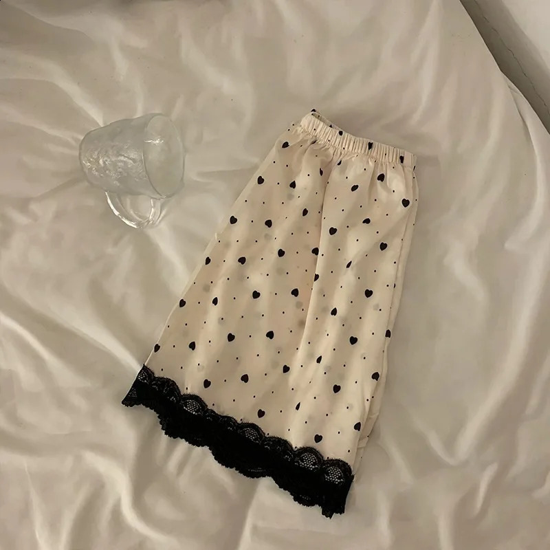 Korean Ins high-end ice silk summer thin sleepwear printed cardigan wool sweater home clothing fashion casual silk sleepwear 250321