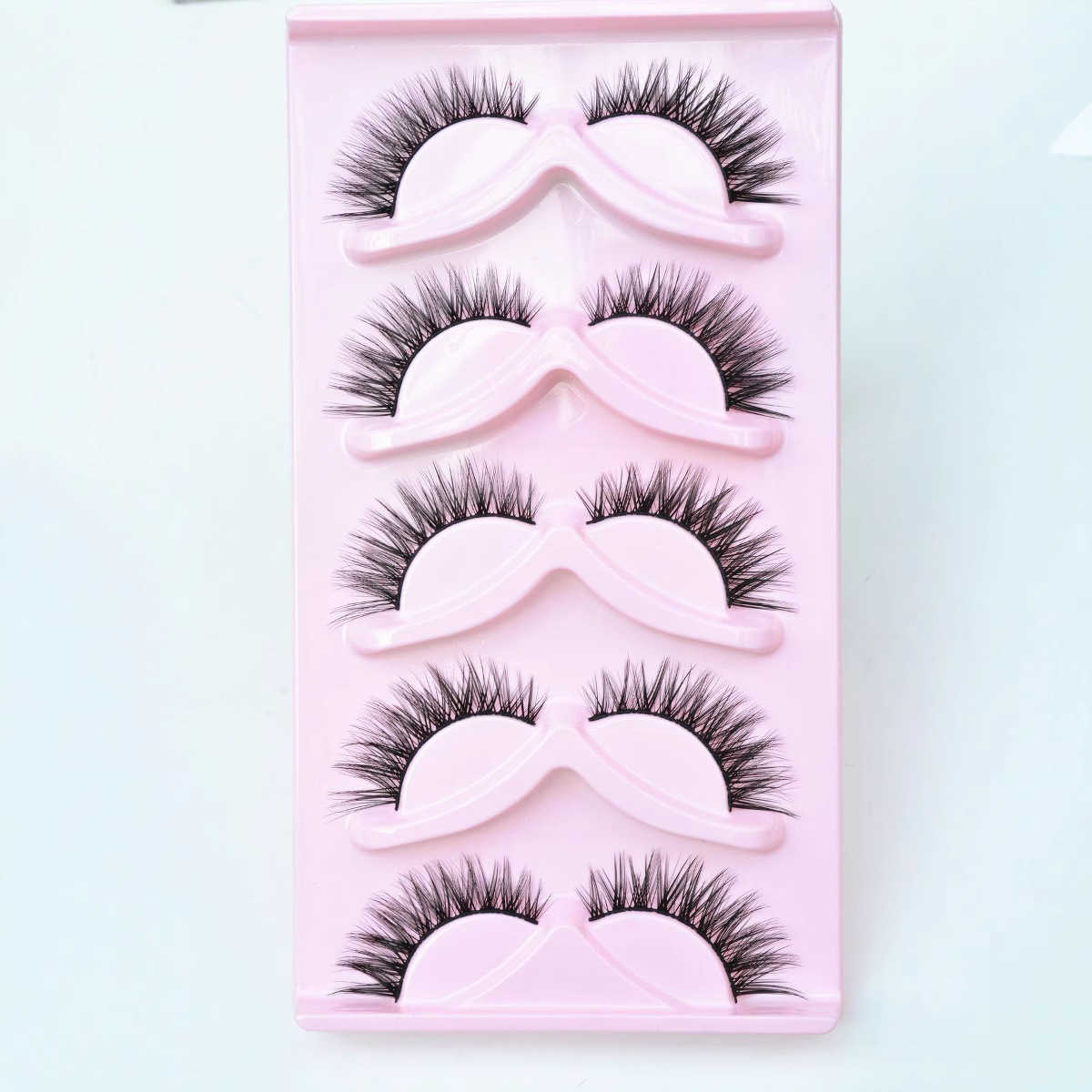 Five Pair Stage Performance False Eyelash Tail Thick and Exaggerated Curly Makeup Extension W250324