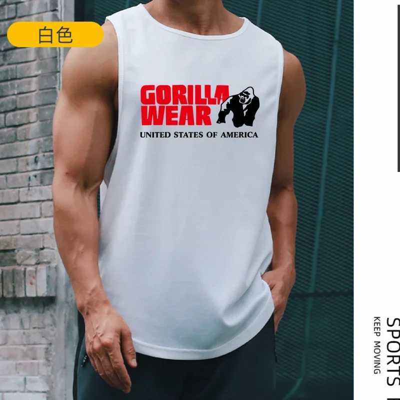 Gym mens clothing fitness clothing fitness shirts fitness vests mens vests single piece muscle Stringer T-shirts tops X250324